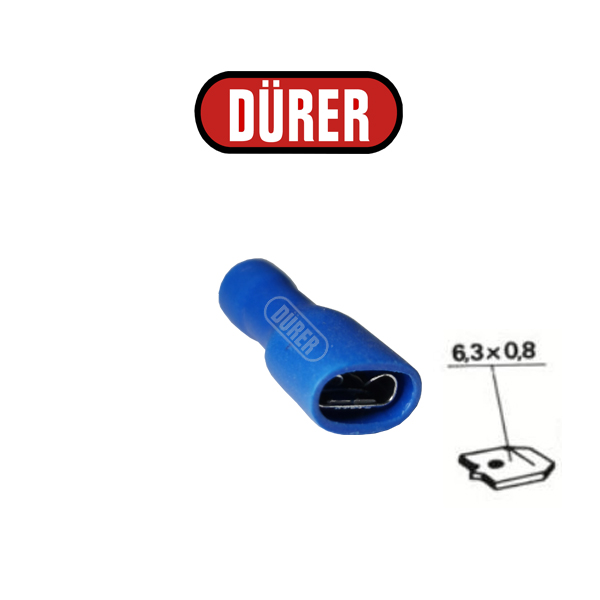 COSSE PLATE PRÉISOLÉES FEMEL. BLEU 6,03X0,8  ,SACH.15 - réf. CPF6PBS15