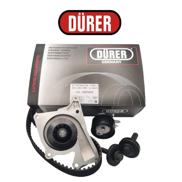 KIT DISTRIBUTION + POMPE A EAU LARG 27MM - 123 DENTS - réf. DKPA05