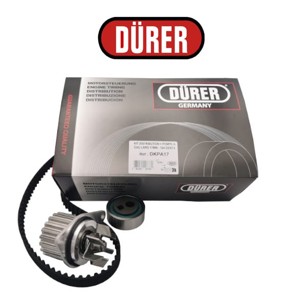 KIT DISTRIBUTION + POMPE A EAU LARG 17MM - 104 DENTS - réf. DKPA17