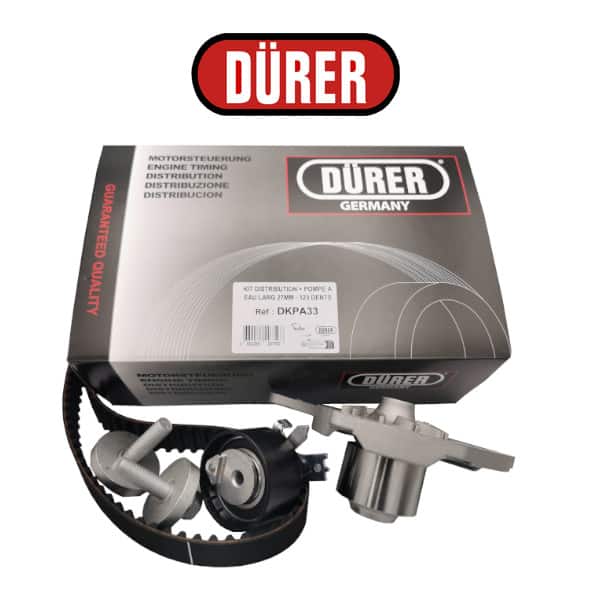 KIT DISTRIBUTION + POMPE A EAU LARG 27MM - 123 DENTS - réf. DKPA33
