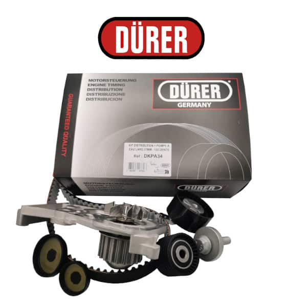 KIT DISTRIBUTION + POMPE A EAU LARG 27MM - 132 DENTS - réf. DKPA34