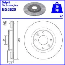 DISQUES DE FREIN DELPHI - réf. BG3620