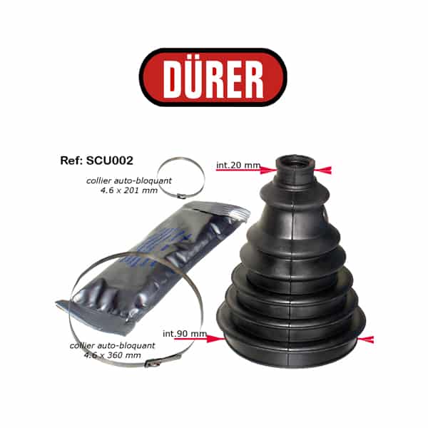 Kit soufflet de cardan SCU002 DÜRER, vendu complet avec graisse